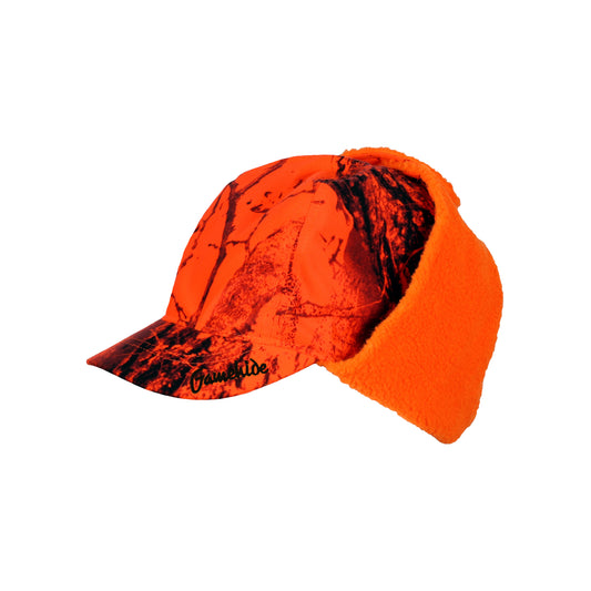gamehide trophy hat flaps up (naked north blaze orange camo)