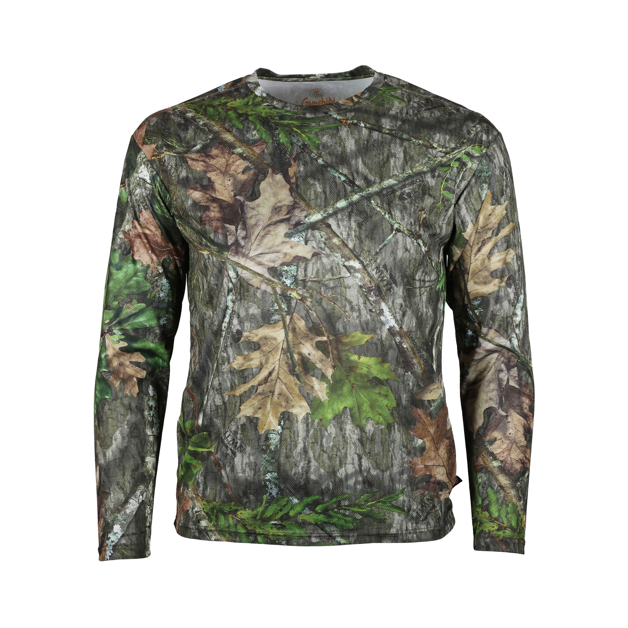 gamehide ElimiTick Long Sleeve Tech Shirt front (mossy oak obsession)