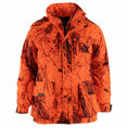 Load image into Gallery viewer, Gamehide whisper insulated parka - front (naked north blaze orange camo)
