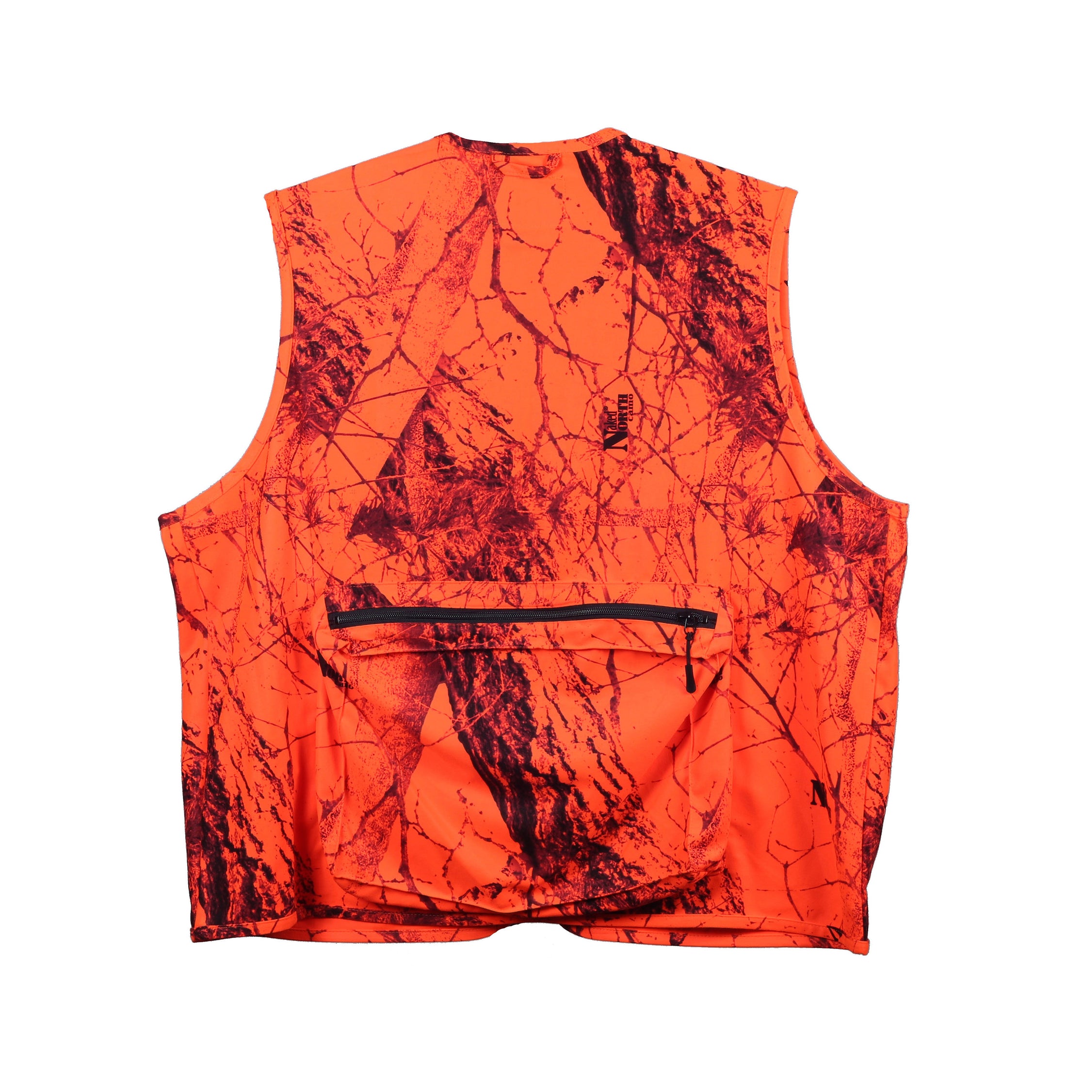 gamehide big game sneaker vest back view  (naked north blaze orange camo)