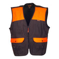 Load image into Gallery viewer, gamehide shelterbelt vest front view (dark brown/blaze orange)
