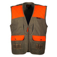 Load image into Gallery viewer, gamehide shelterbelt vest front view (khaki/blaze orange)
