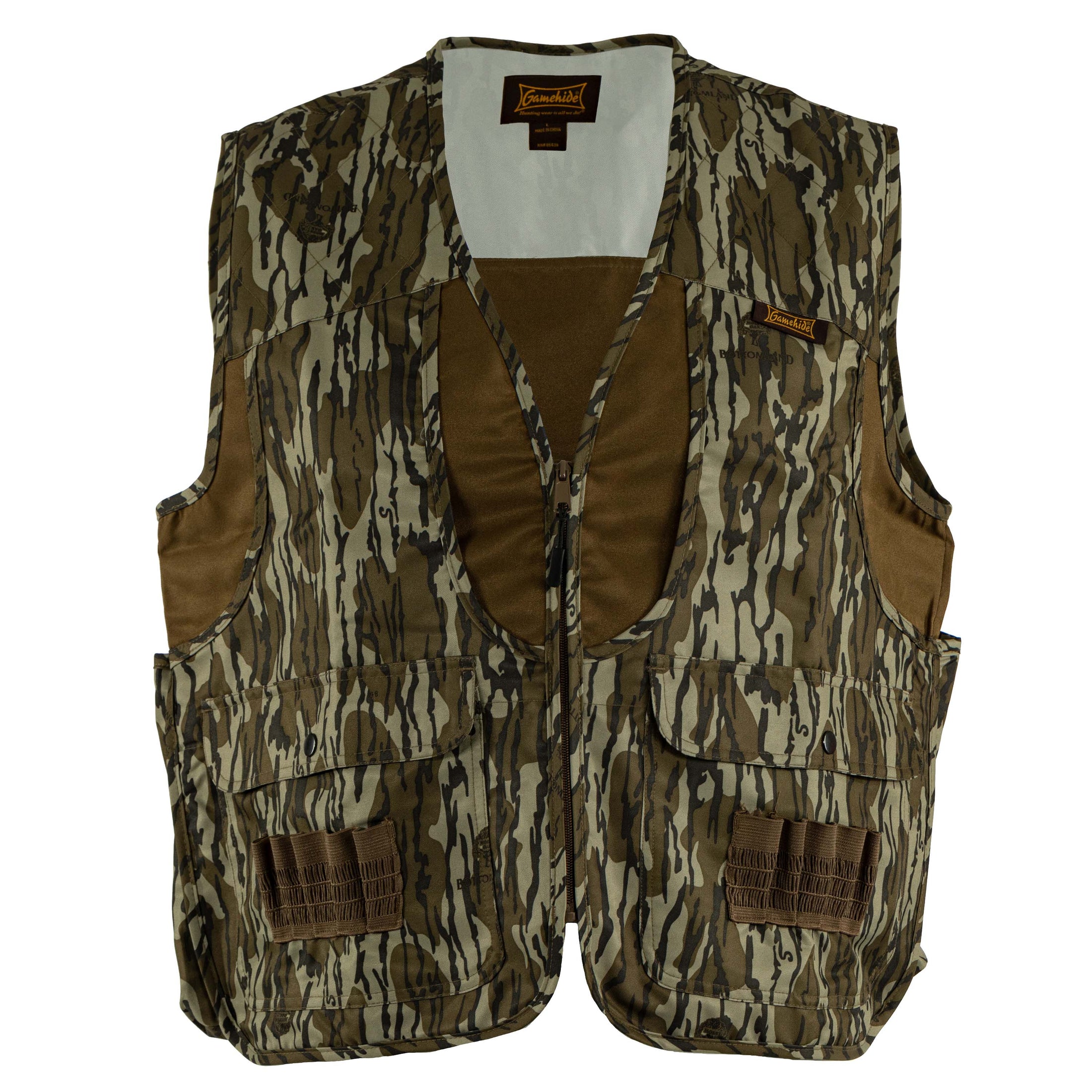 gamehide Lightweight Dove & Upland Vest front (mossy oak original bottomland)