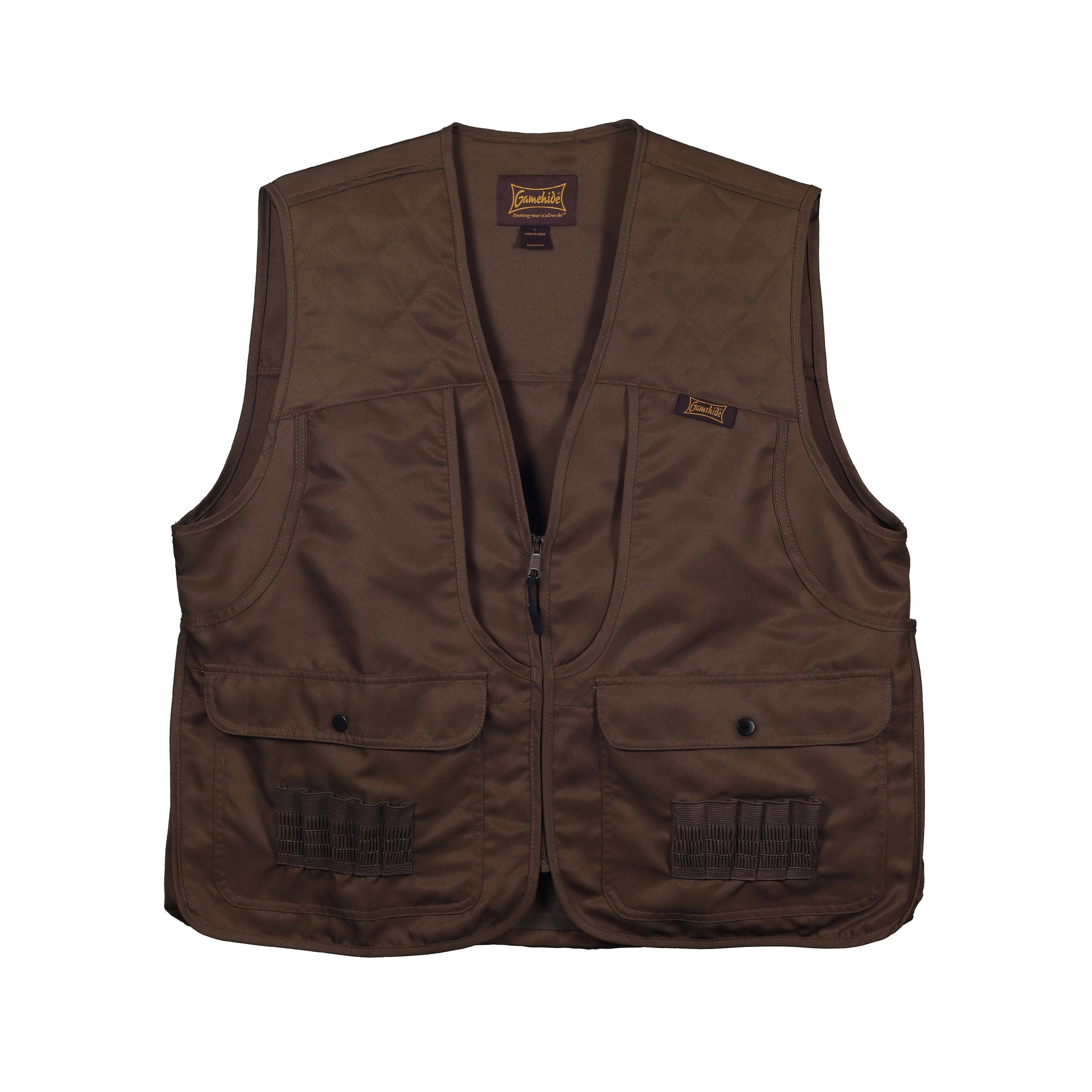 gamehide Lightweight Dove & Upland Vest front (dark brown)