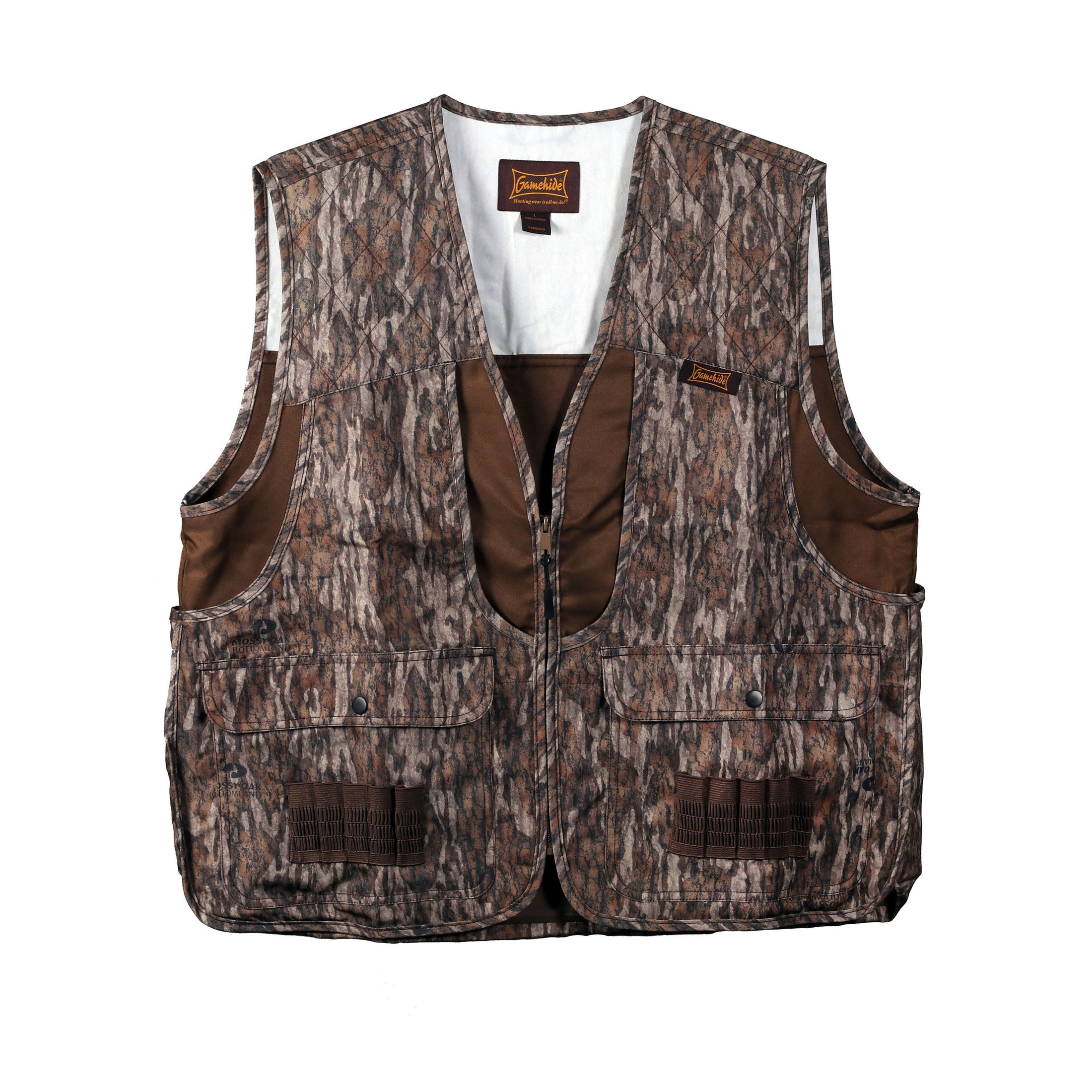 gamehide Lightweight Dove & Upland Vest front (mossy oak new bottomland)