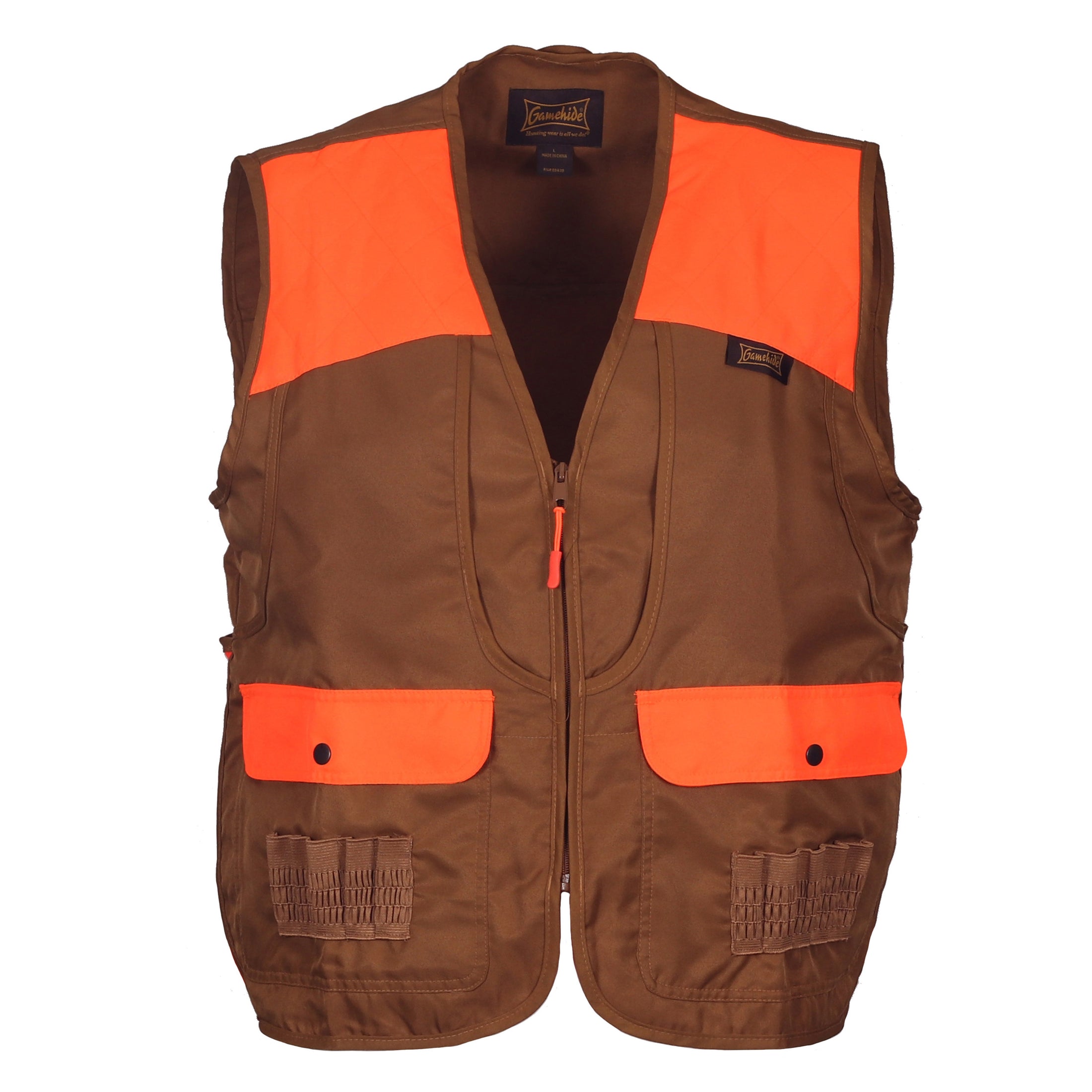 gamehide Front Loader Vest front (marsh brown/orange)
