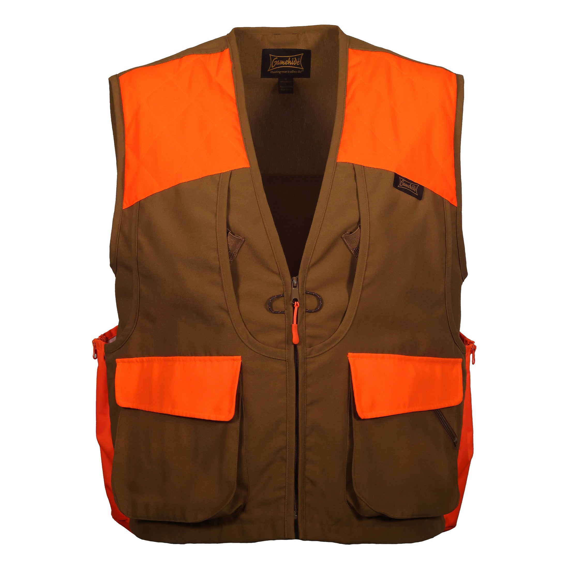 gamehide Outfitters Upland Vest front (marsh brown/orange)