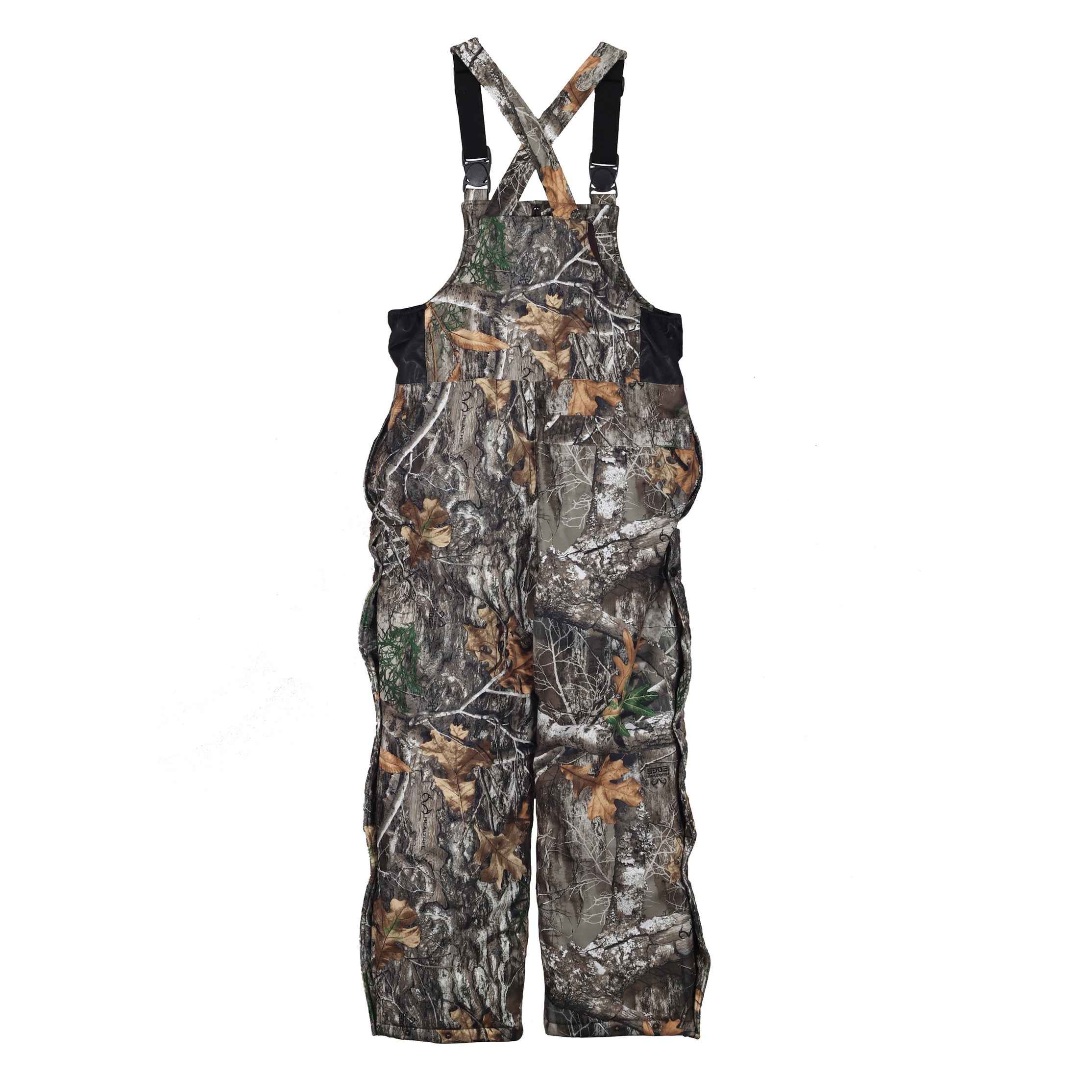 gamehide ridgeline bib back view (realtree edge)