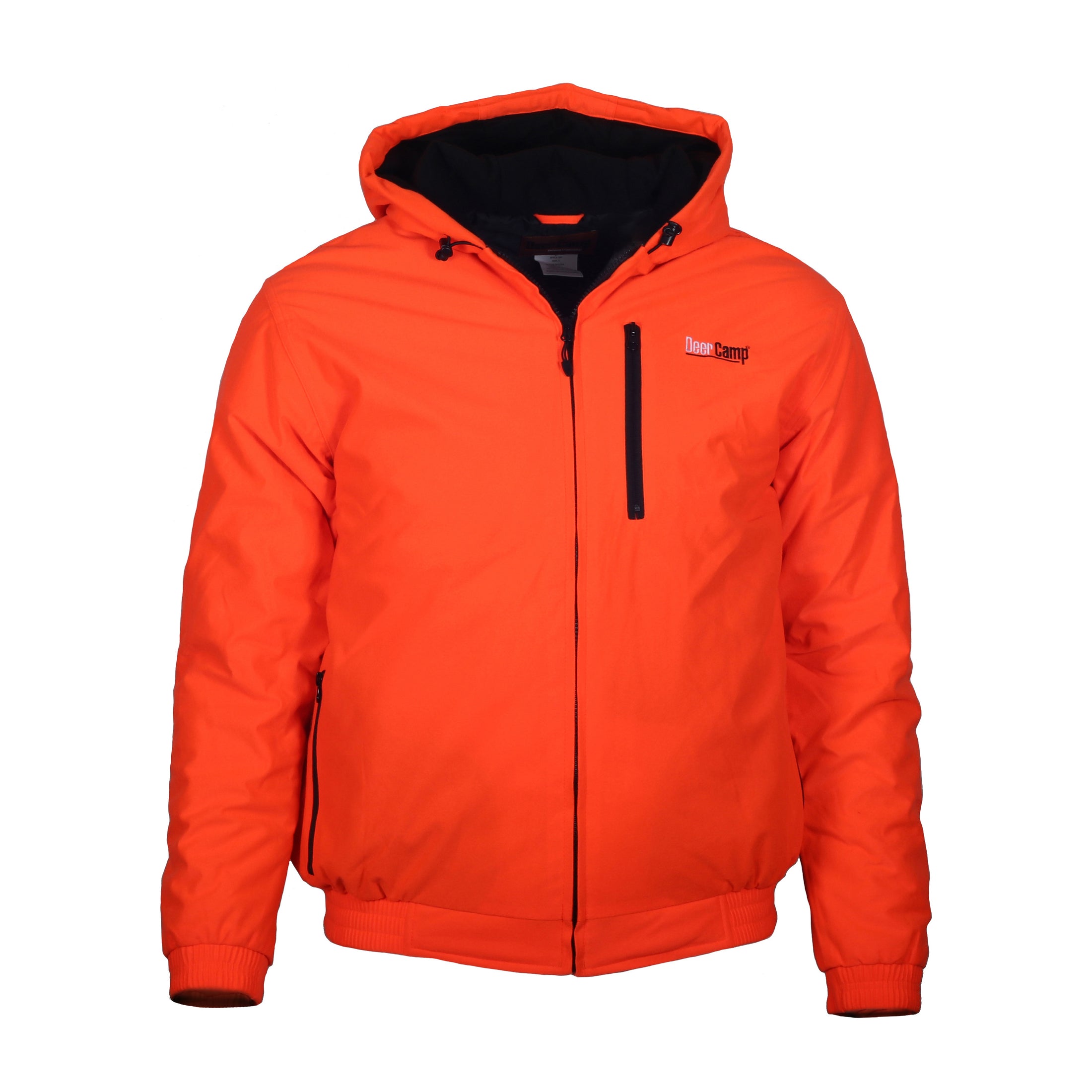 Deer Camp jacket front (blaze orange)