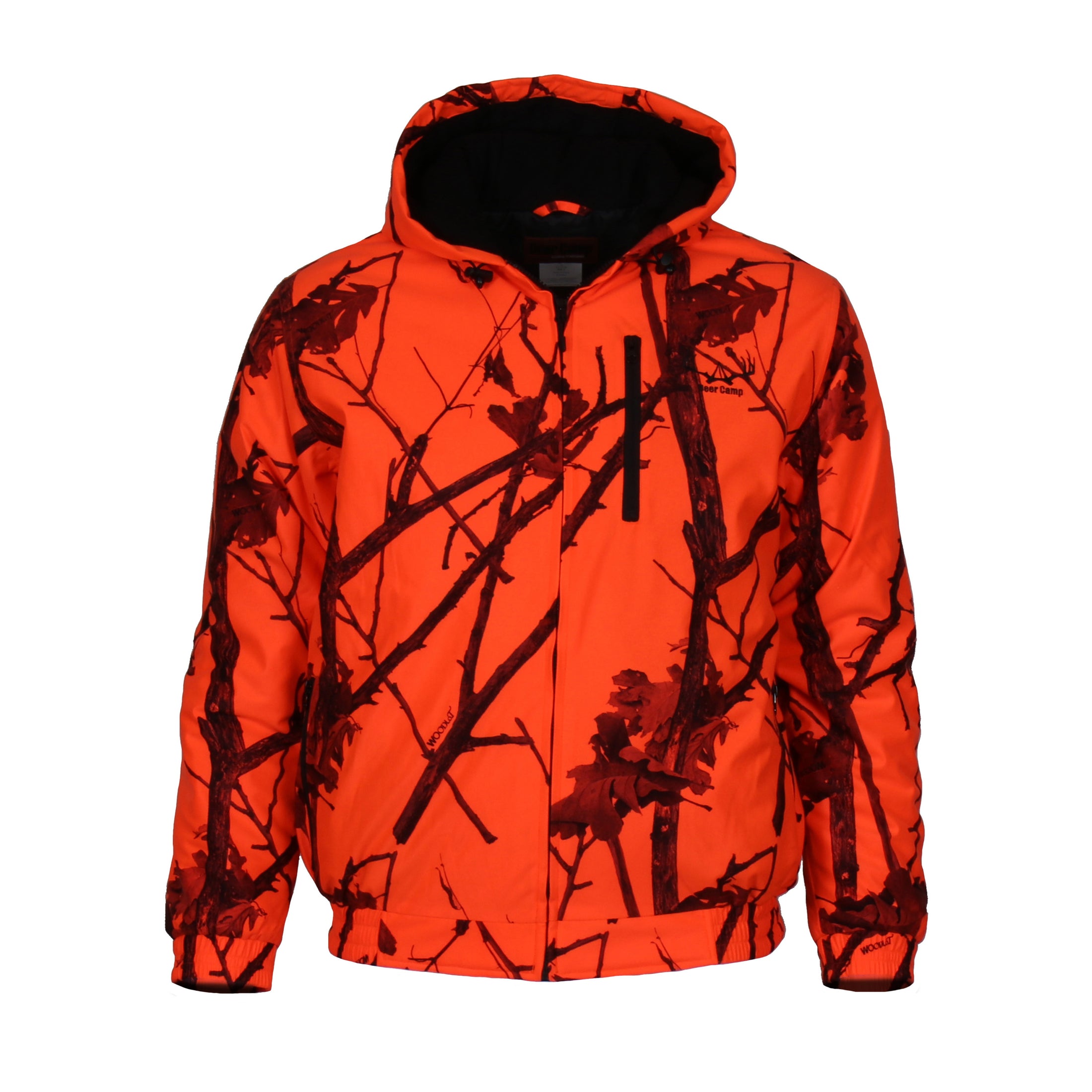 Deer Camp jacket front (woodlot blaze)