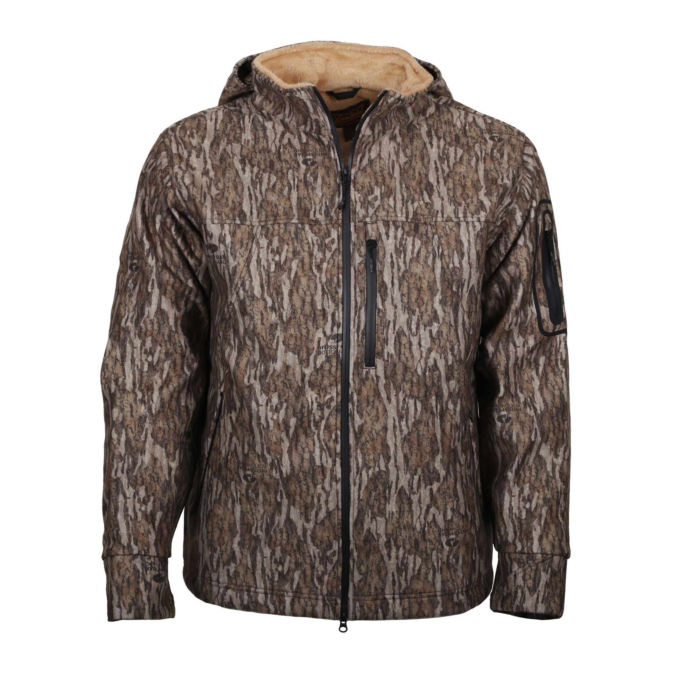 gamehide whitetail jacket front  view (mossy oak new bottomland)