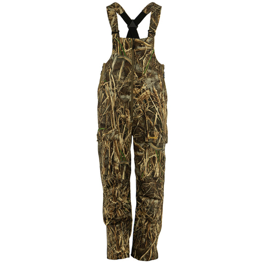 Slough creek bib front view (Mossy Oak Shadow grass blades)