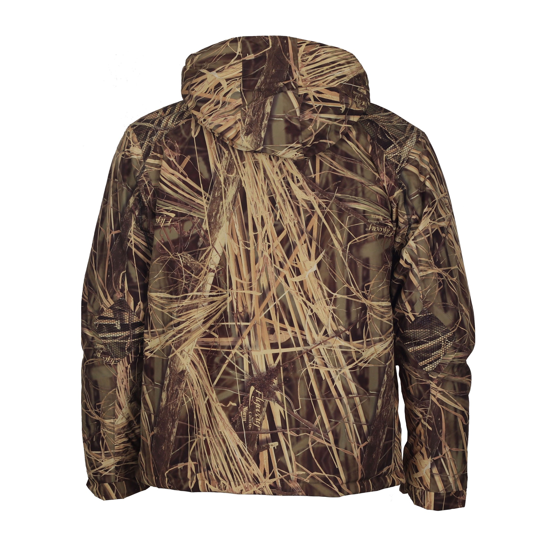 gamehide slough creek jacket back view  (flyway north camo)