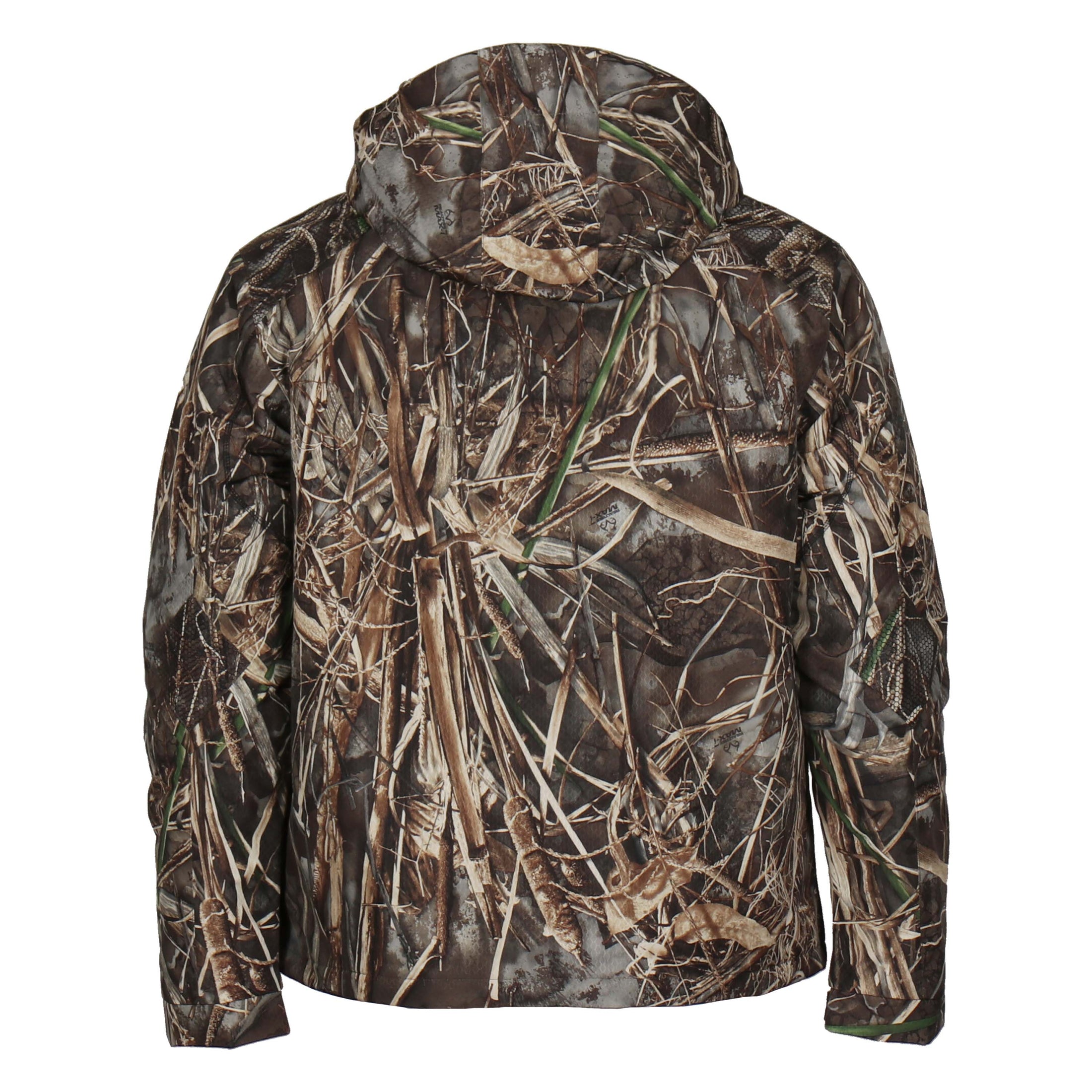 gamehide slough creek jacket back view (realtree max 7)