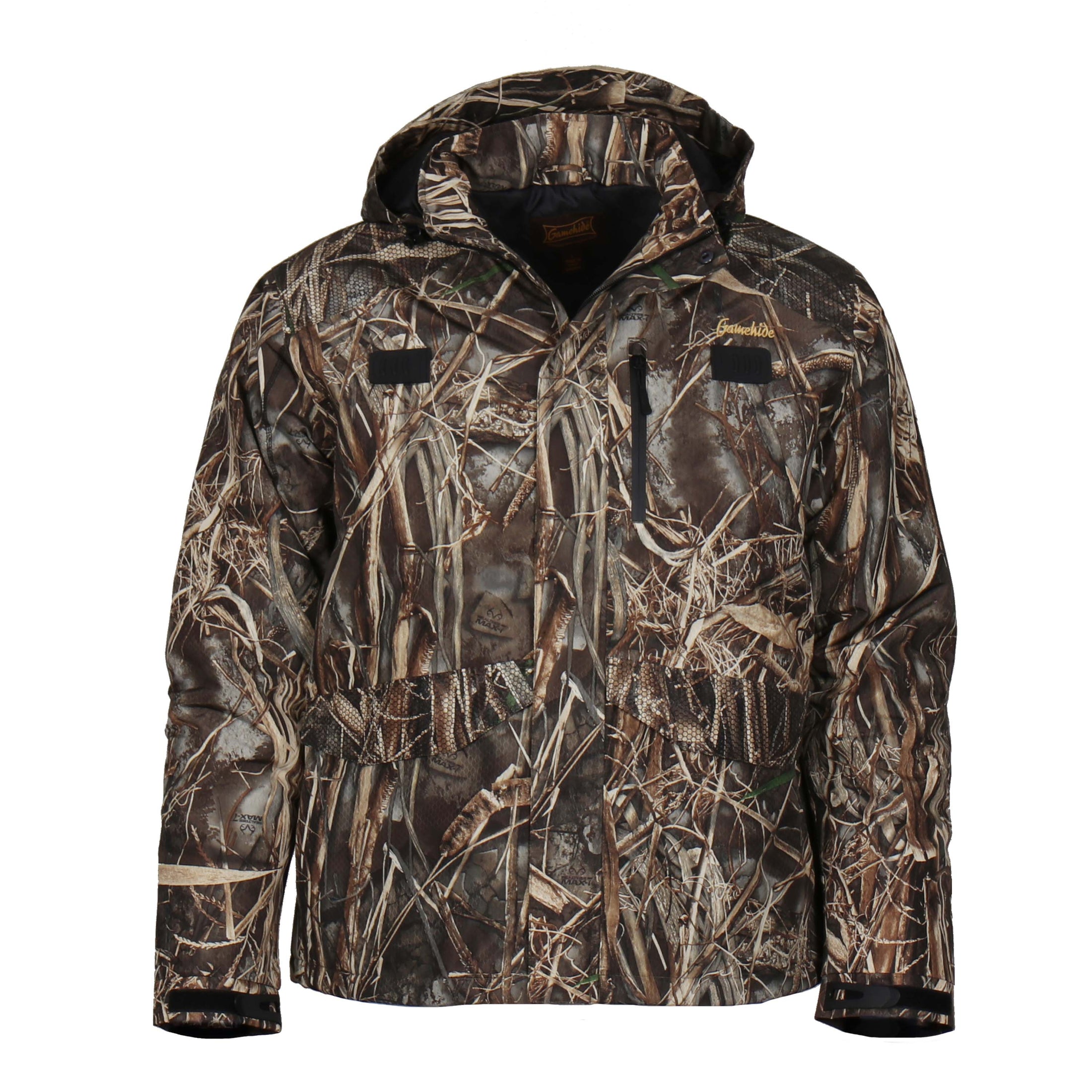 gamehide slough creek jacket back view (realtree max 7)