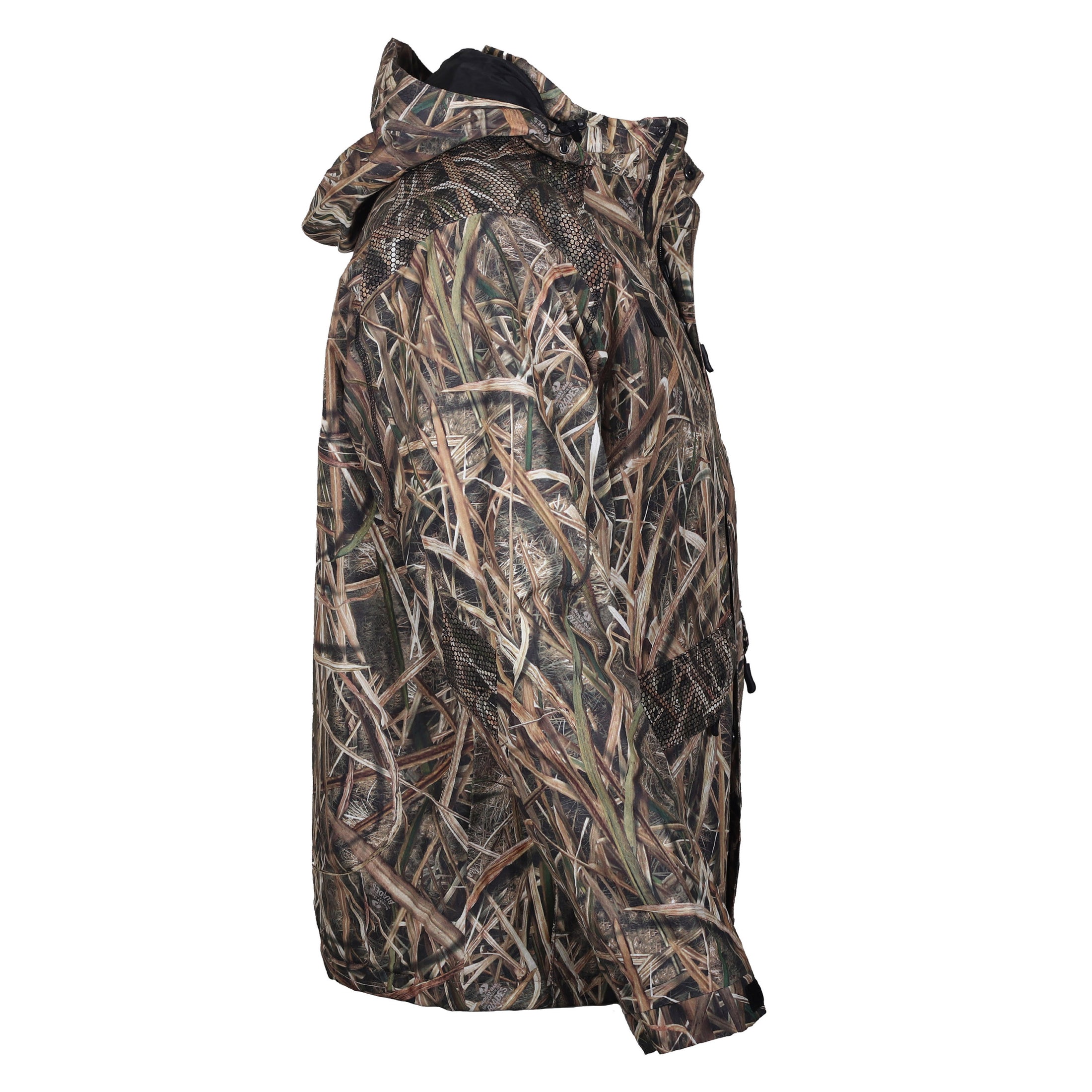 gamehide slough creek jacket front view (mossy oak shadow grass blades)