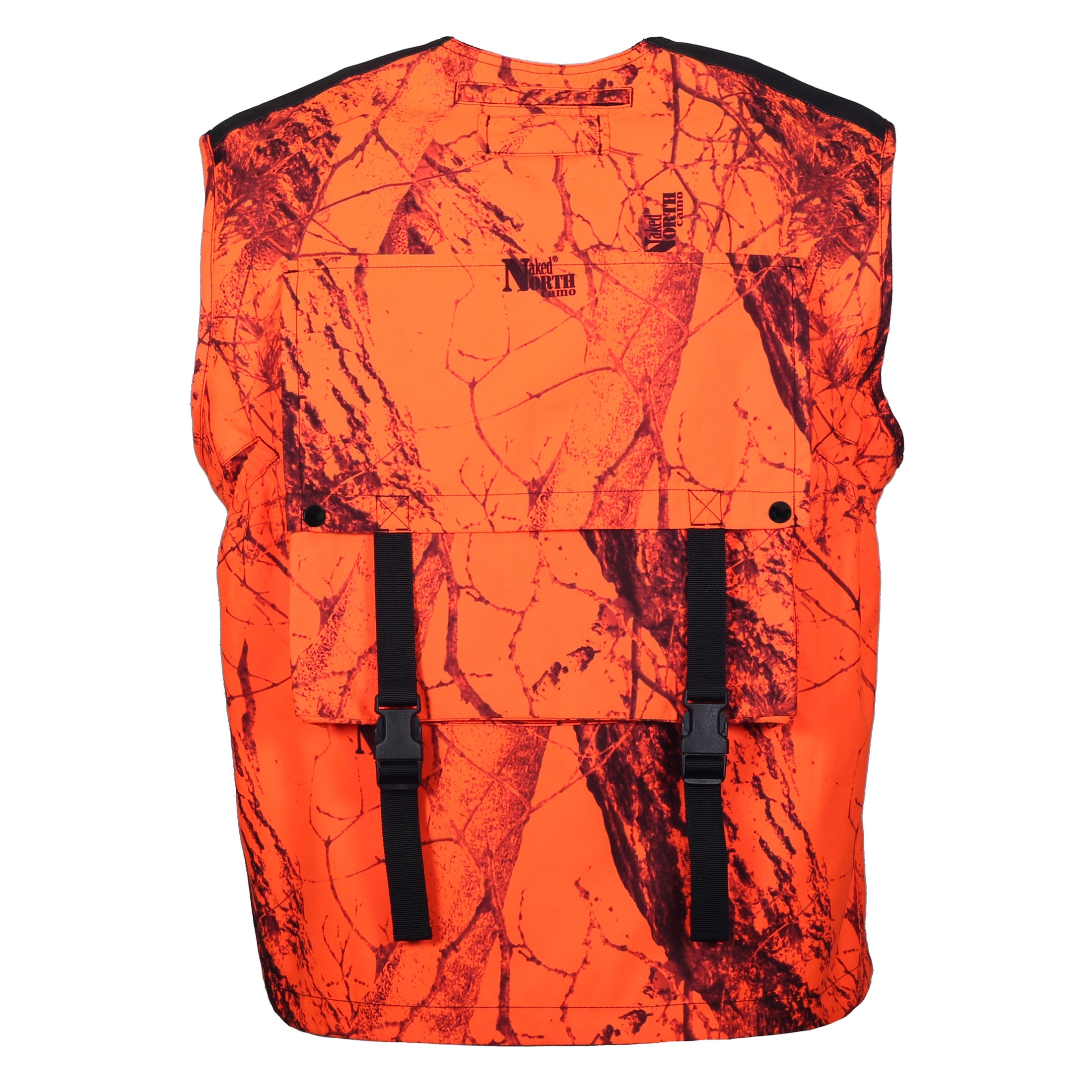 gamehide Mountain Pass Big Game Vest Extreme back (naked north blaze orange camo)