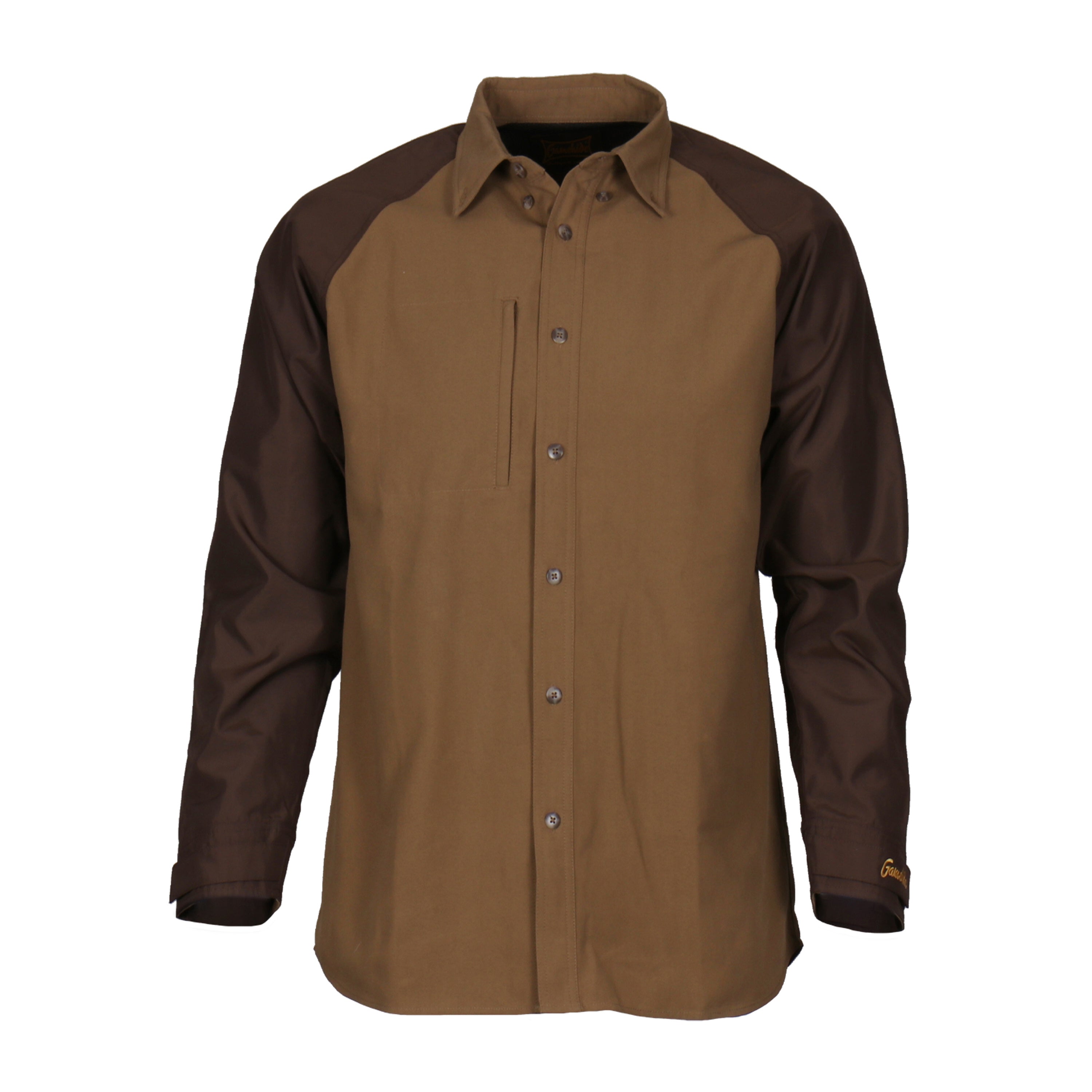 Gamehide Men's Heavy Duty Cotton Canvas Upland Hunting Brush Breaker Jacket – Marsh Brown/Blaze Orange