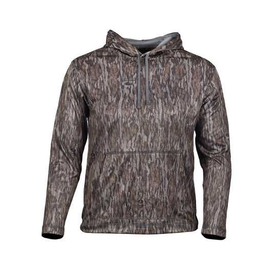 gamehide Performance Fleece Hoodie front (mossy oak bottomland)