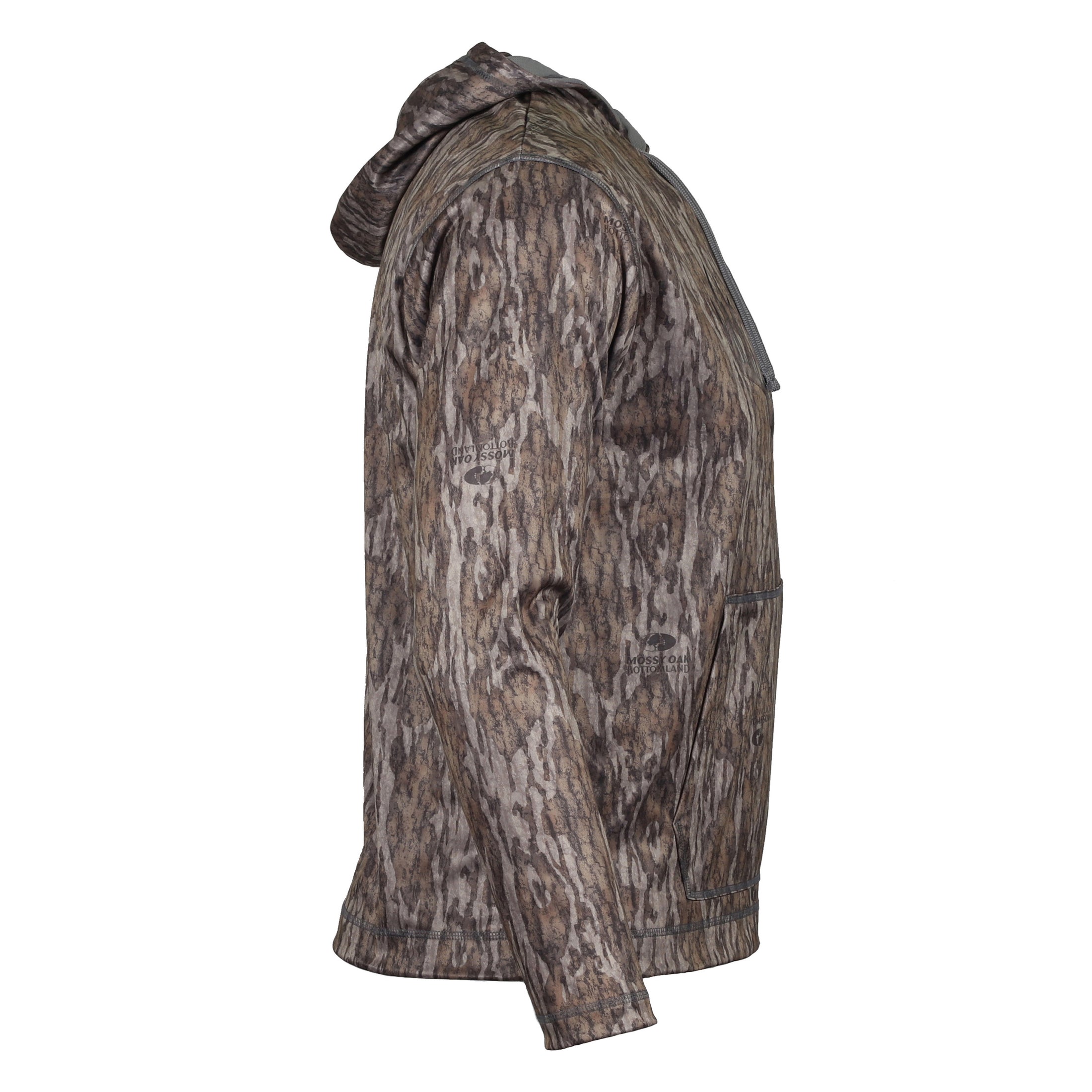 gamehide Performance Fleece Hoodie side (mossy oak bottomland)