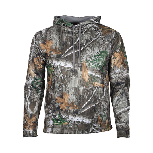 gamehide Performance Fleece Hoodie front (mossy oak new bottomland)