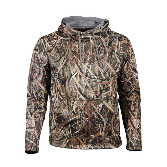 gamehide Performance Fleece Hoodie front (mossy oak new bottomland)