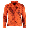 Load image into Gallery viewer, Gamehide fleece hunt camp jacket - front view (naked north blaze orange camo)
