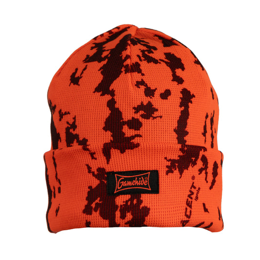 gamehide knit hat (naked north blaze orange camo)