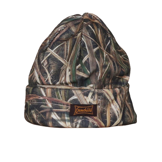 gamehide knit hat (naked north blaze orange camo)