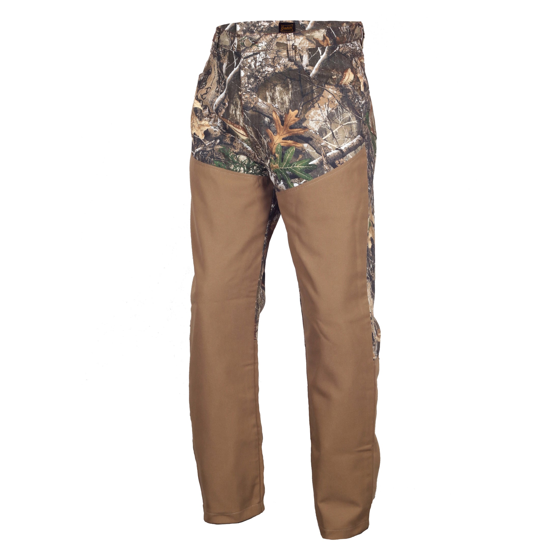 gamehide woodsman upland hunting jeans front view (realtree edge)