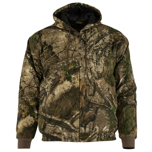Gamehide Youth Lock Down Jacket Front view (realtree edge). 