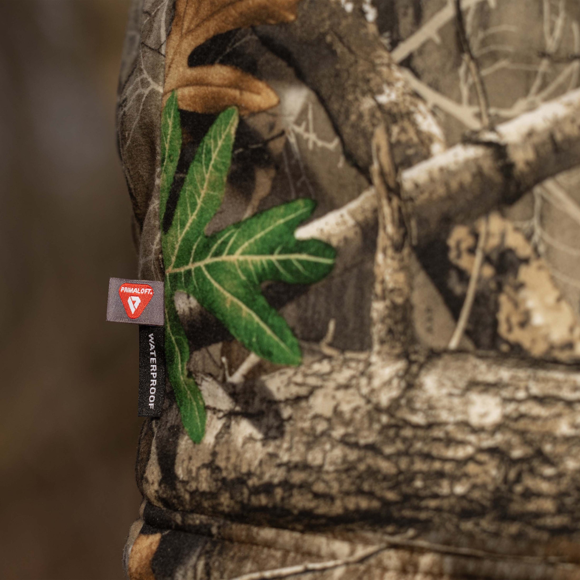 Cold weather hunting parka close up