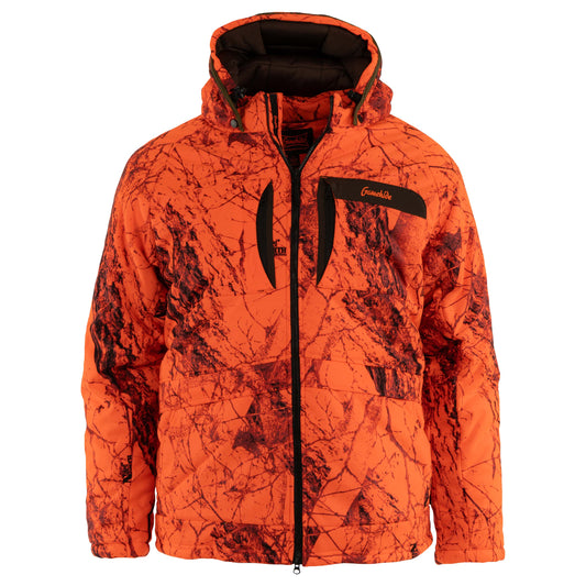 Embers Edge parka with hood up - front view (realtree apx)