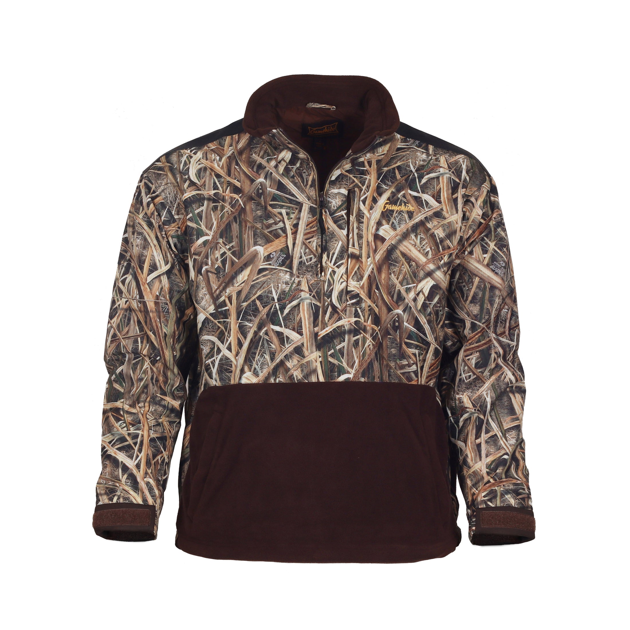 gamehide Marsh Lord Pullover front (mossy oak shadow grass blades)