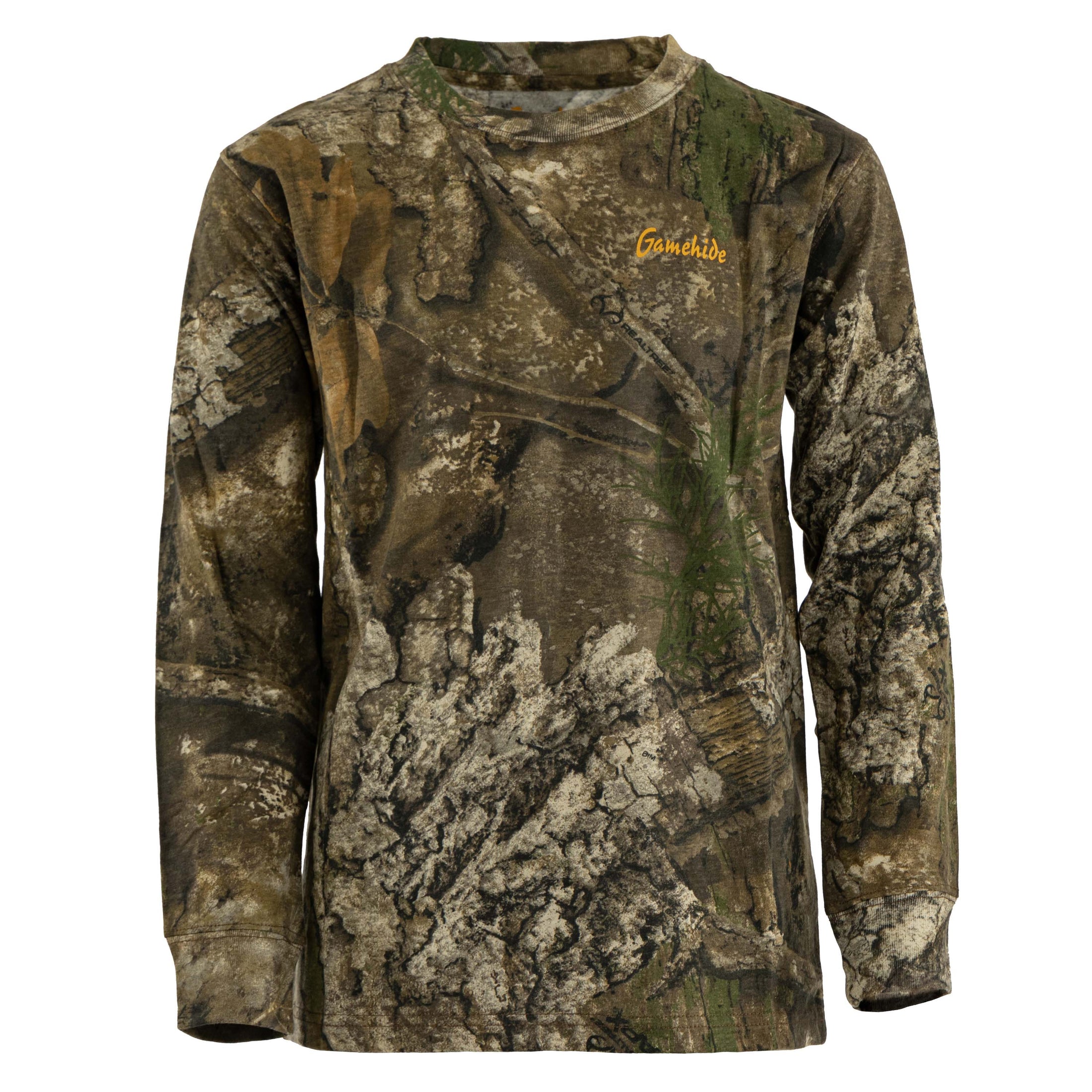 gamehide toddler hunt camp long sleeve tee (realtree apx)