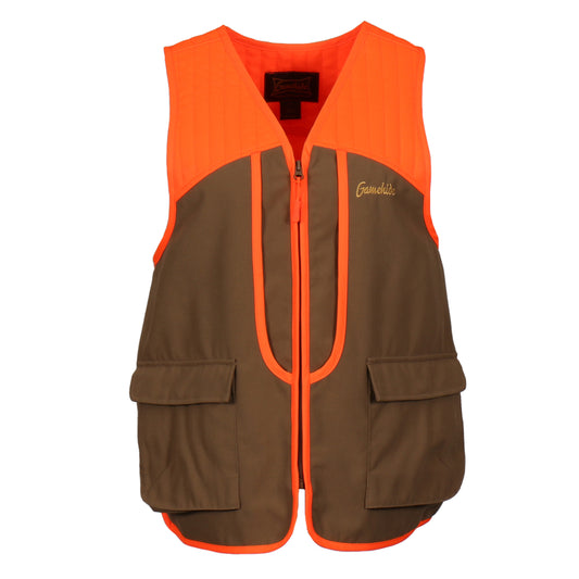 gamehide Lady Gamebird Vest front (tan/blaze orange)