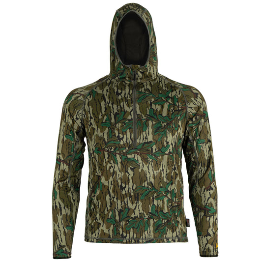 ElimiTick AeroFlex Tick Repelling Lightweight Stretch Hoodie Front mask - (mossy oak new bottomland)
