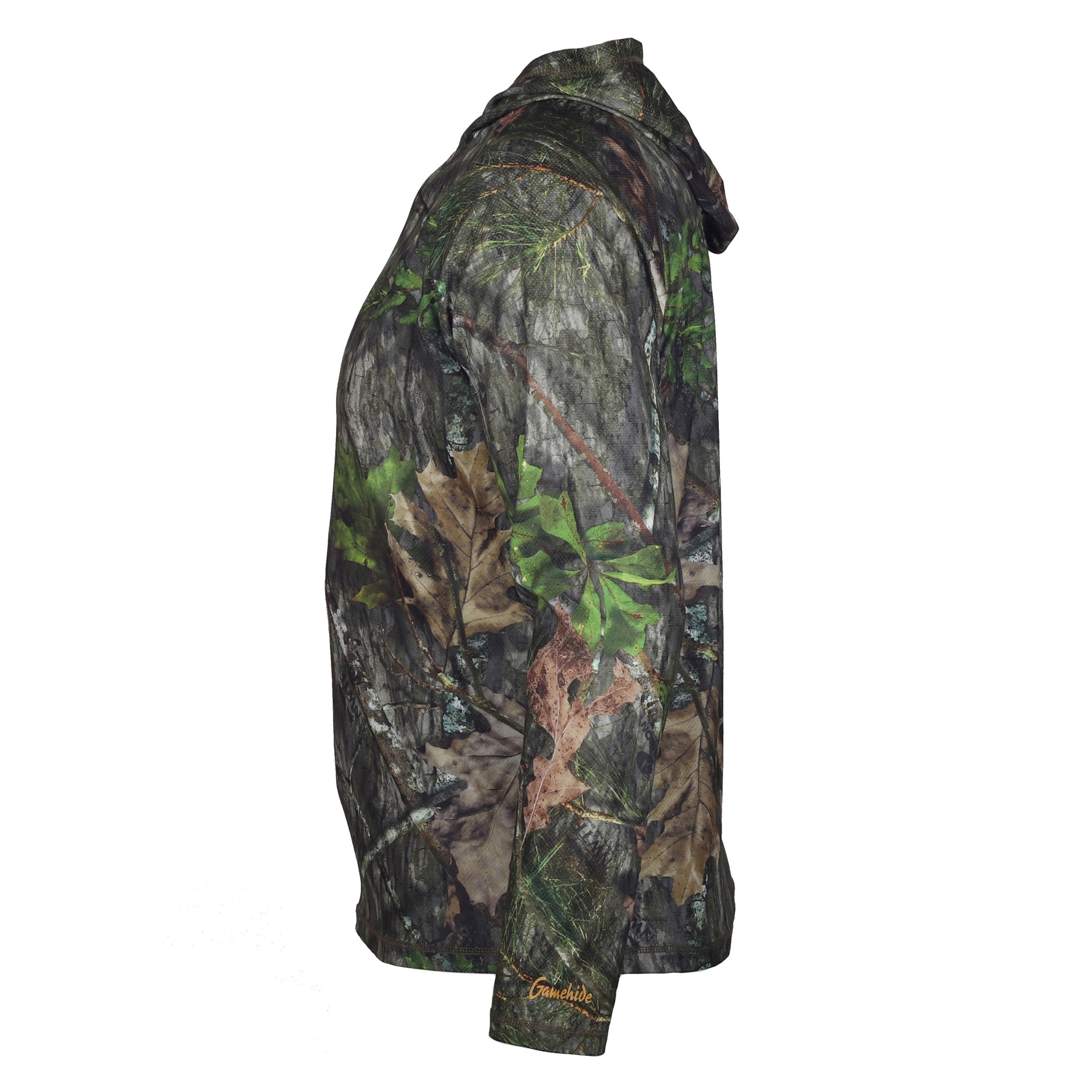 gamehide ElimiTick Lightweight Long Sleeve Hooded Shirt side (mossy oak obsession)