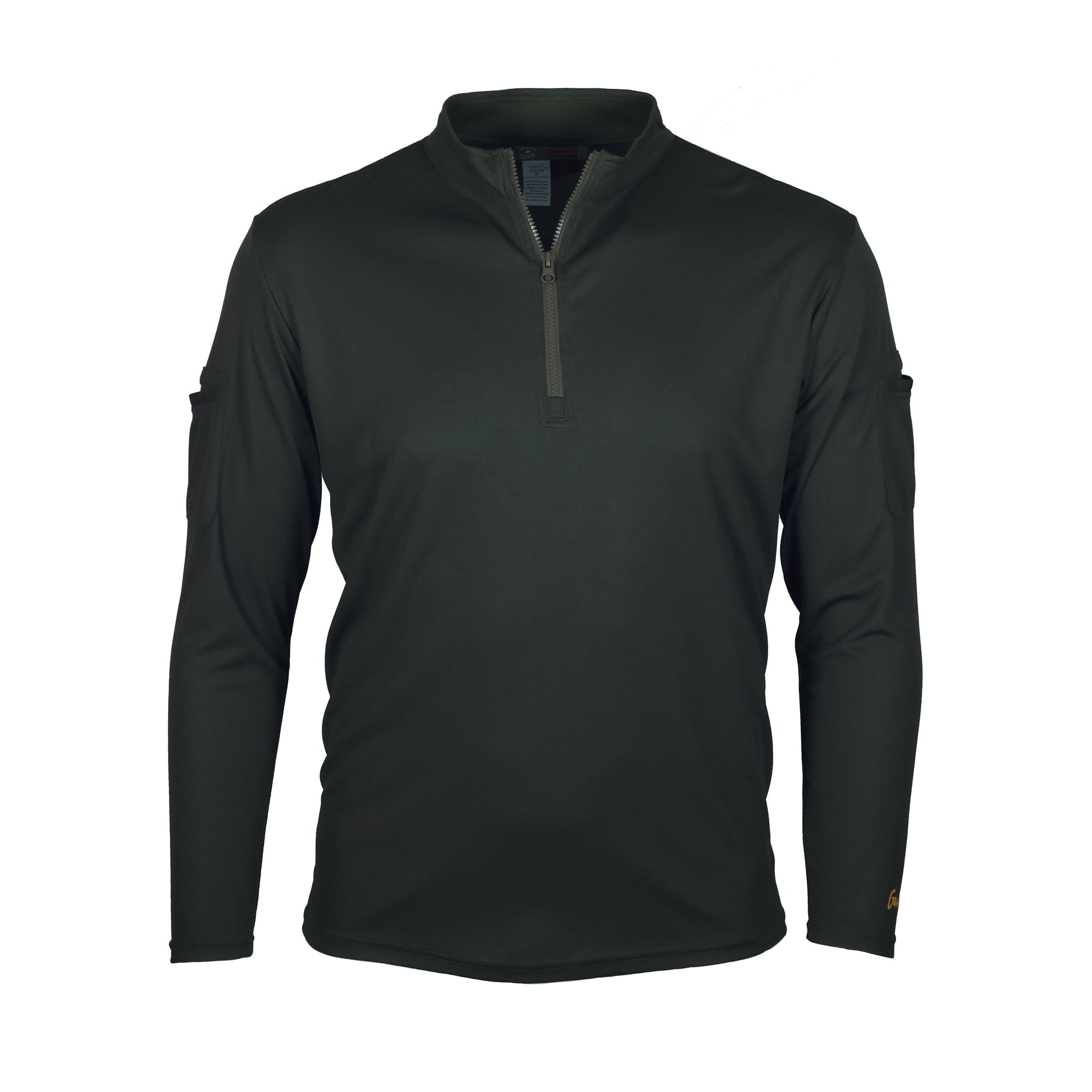 gamehide ElimiTick Tactical Style Quarter Zip Long Sleeve Shirt front (loden)