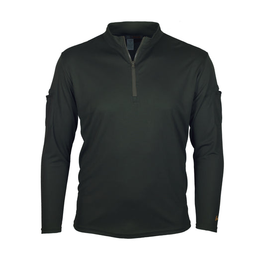 gamehide ElimiTick Tactical Style Quarter Zip Long Sleeve Shirt front (mossy oak obsession)
