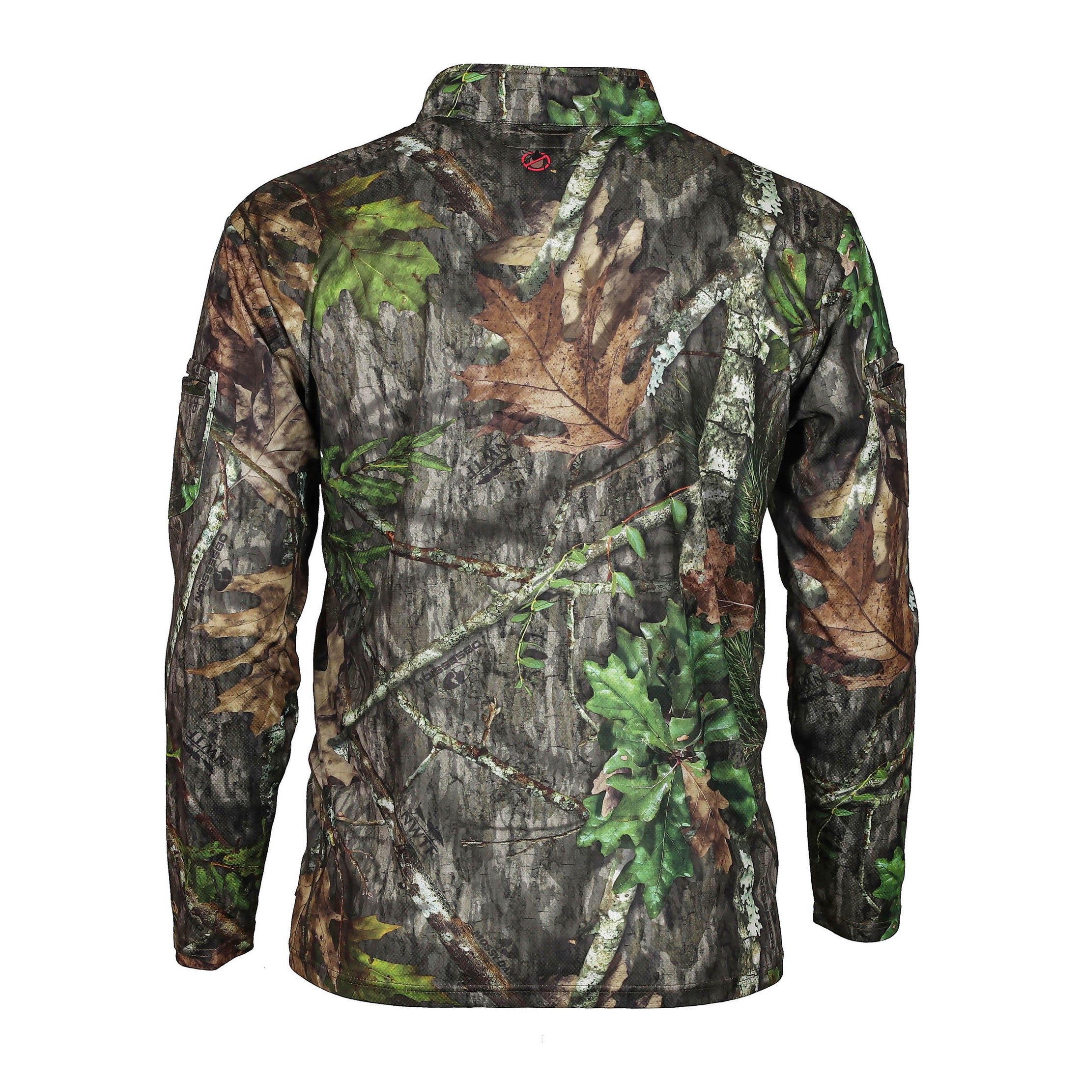 gamehide ElimiTick Tactical Style Quarter Zip Long Sleeve Shirt back (mossy oak obsession)