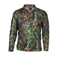 Load image into Gallery viewer, gamehide ElimiTick Tactical Style Quarter Zip Long Sleeve Shirt front (mossy oak obsession)
