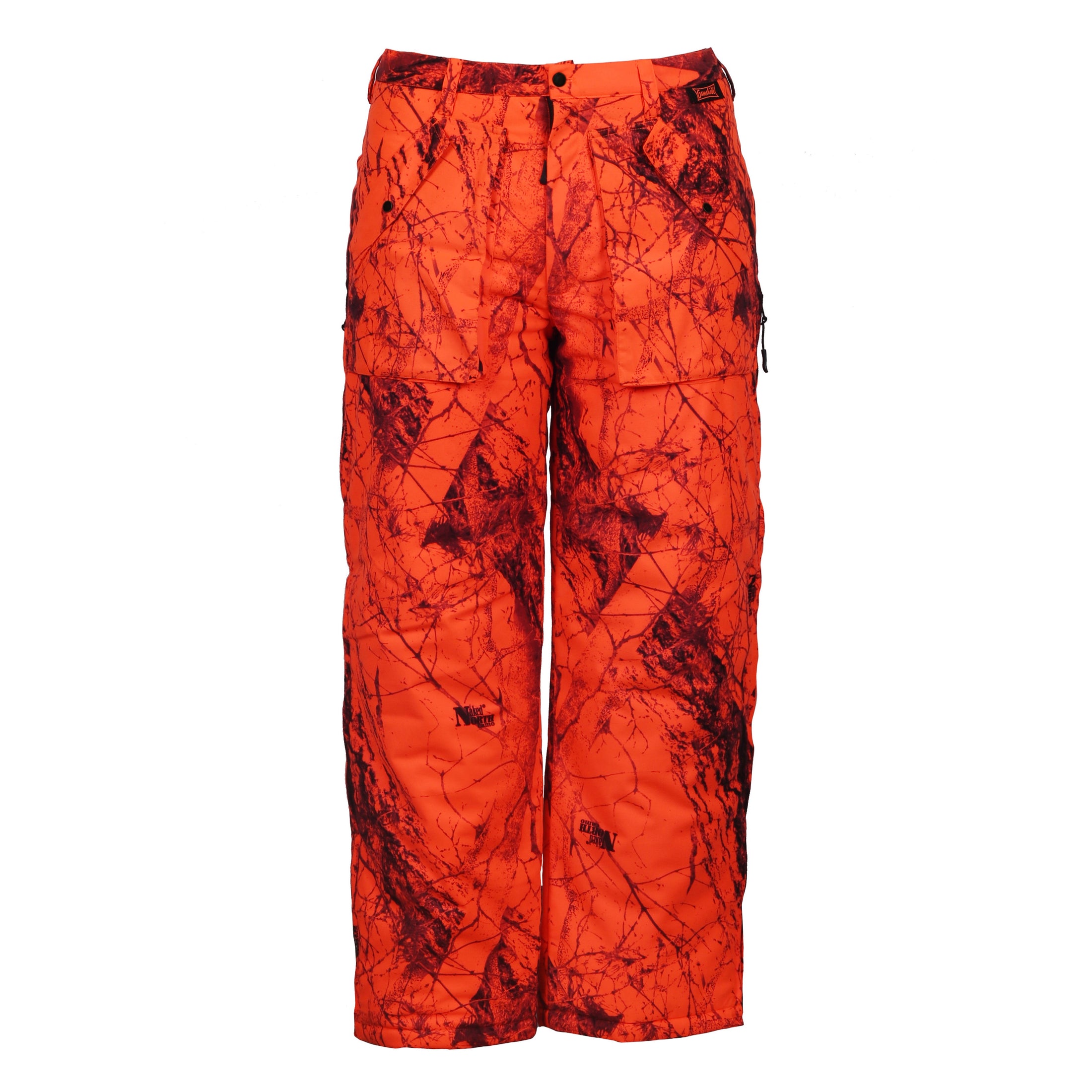 gamehide Deerhunter Pant front (naked north blaze orange camo)