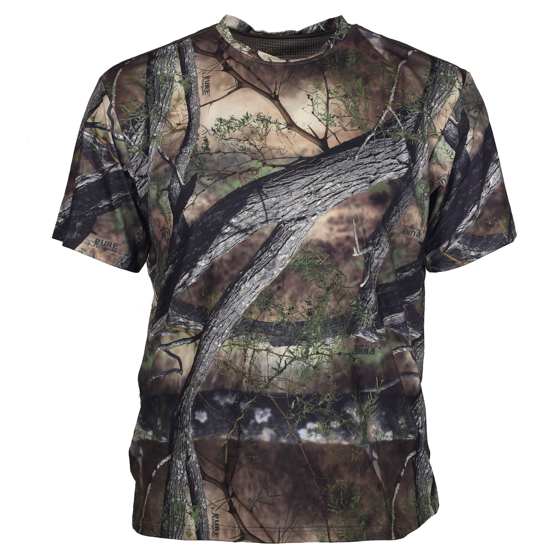 gamehide rapid wick short sleeve tee front view (pure mesquite)