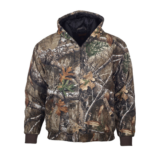 Gamehide Youth Lock Down Jacket Front view (realtree edge). 