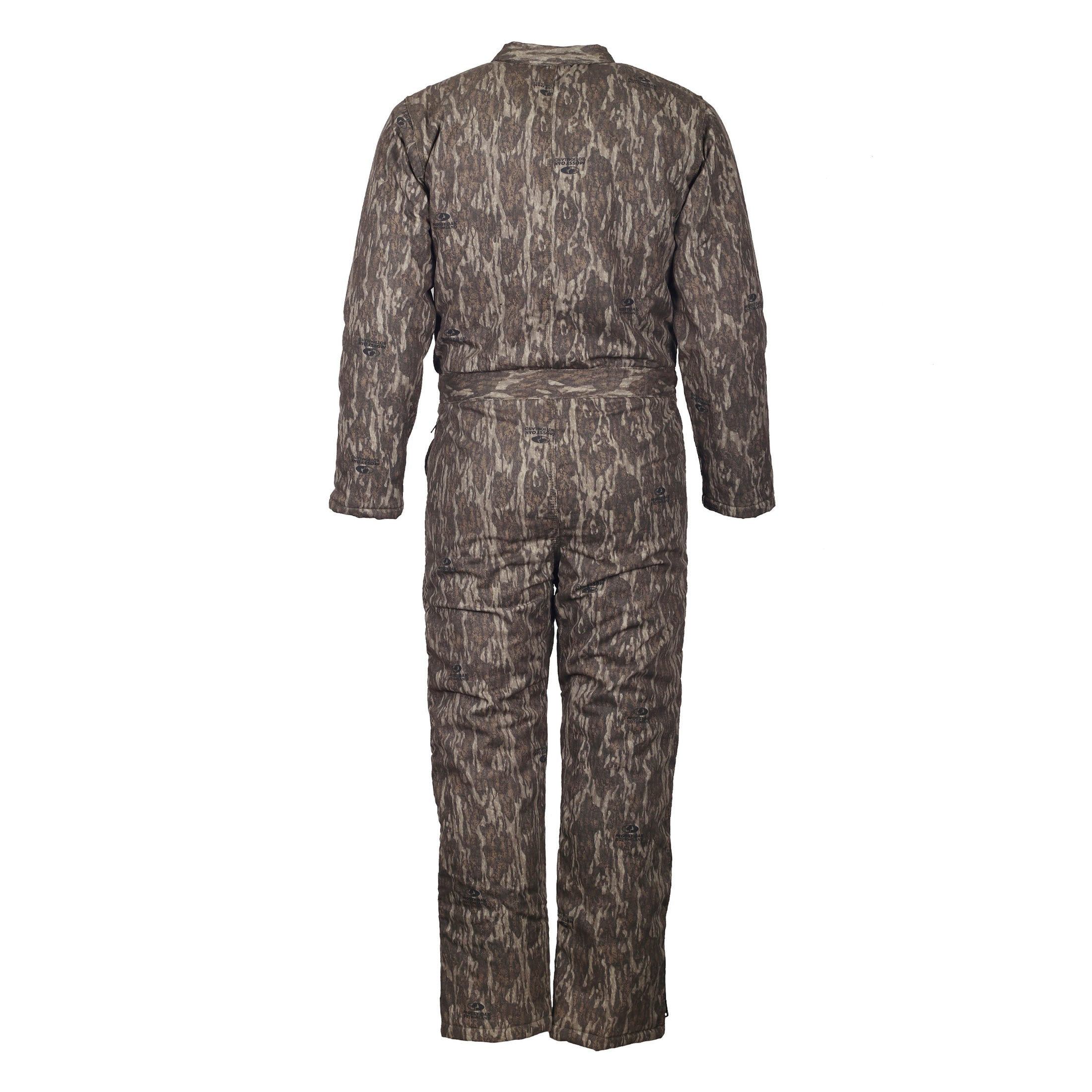 gamehide youth tundra coveralls back view (mossy oak new bottomland)
