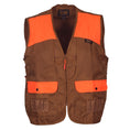Load image into Gallery viewer, gamehide youth bird hunting vest front view (marsh brown/orange)
