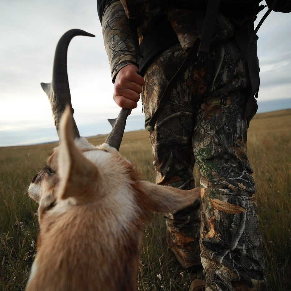 gamehide big game hunter with animal