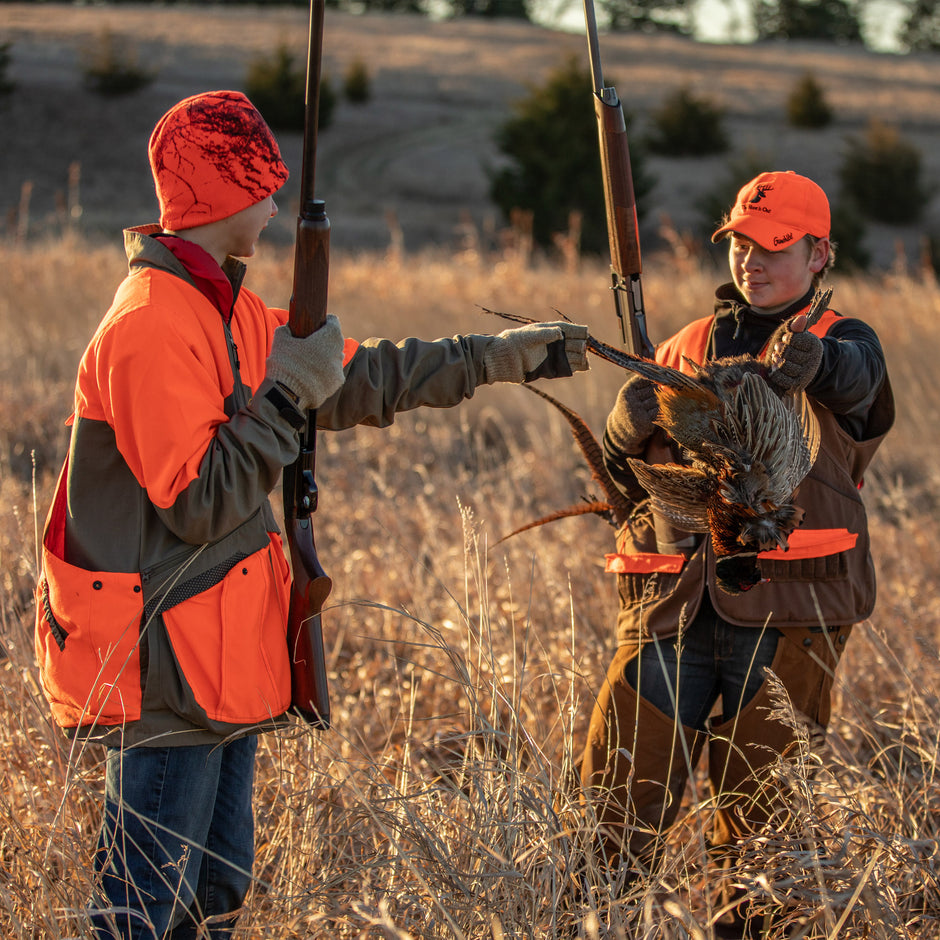 youth upland hunters wearing gamehide in the field