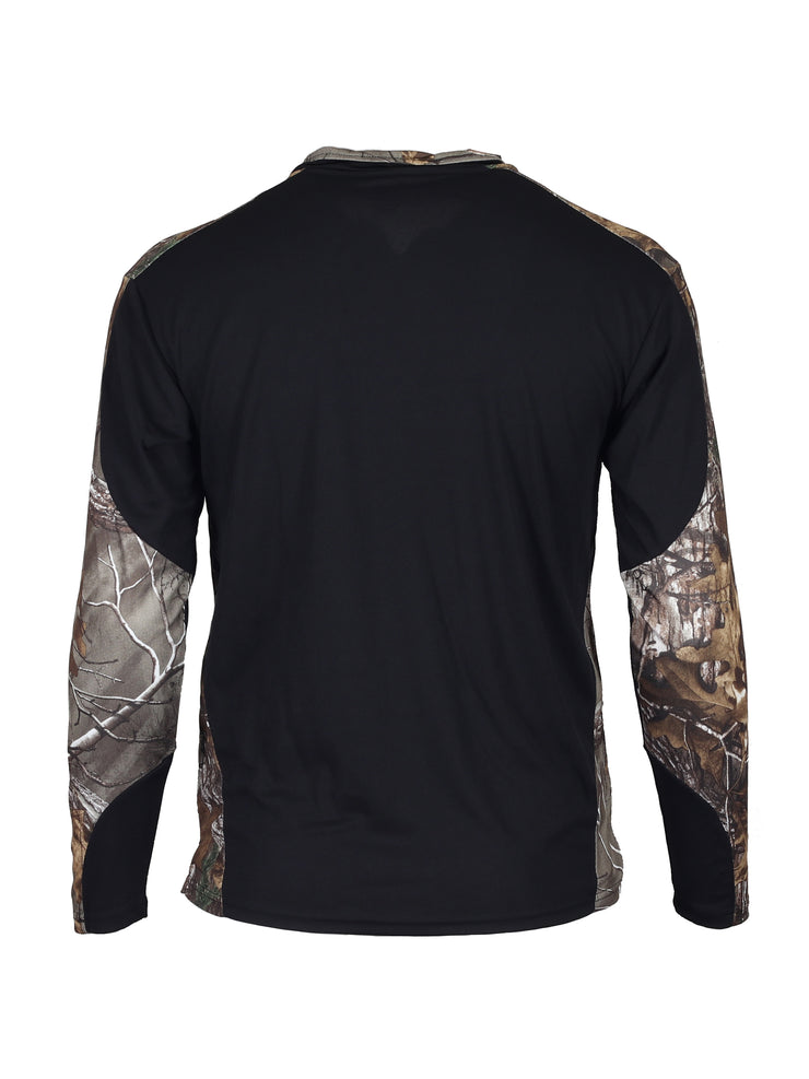 performance quarter zip with realtree xtra camo accents - deer camp clothing